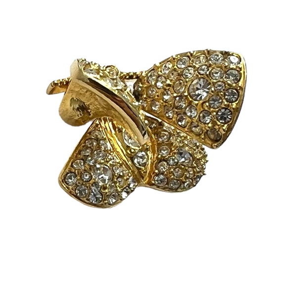 VINTAGE JOAN RIVERS PAVE CRYSTAL TREMBLER BUTTERFLY BROOCH W ARTICULATED WINGS - Picture 13 of 16